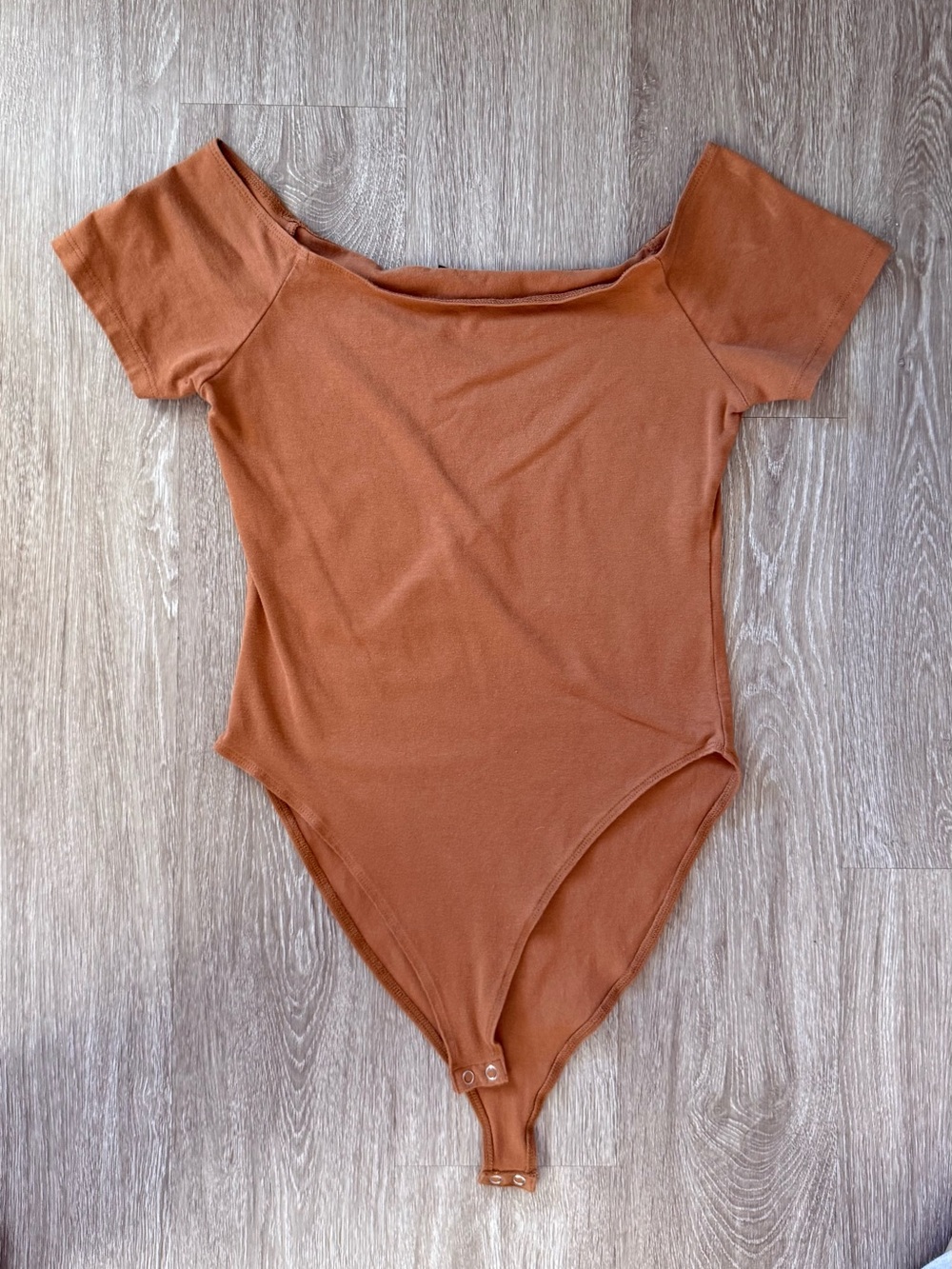 🧡 Rust Brown Off Shoulder Bodysuit | Soft Stretch Basic